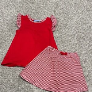 Trotters Red and White Kids Matching Set